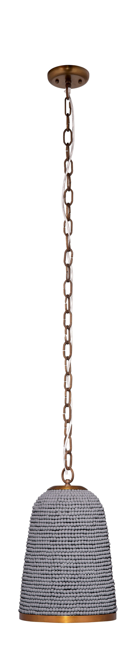 Bohemian Creekside Bell Pendant Light with Beads