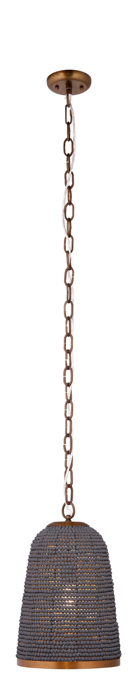 Bohemian Creekside Bell Pendant Light with Beads