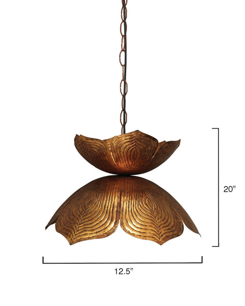 Lotus Accent Elegant Organic Carving Pendant Light