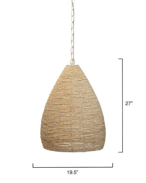 Gulf Accent Coastal Bohemian Pendant Light with Beads
