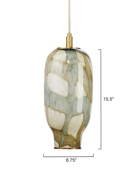 Helen Organic Art Glass Handcrafted Pendant Light