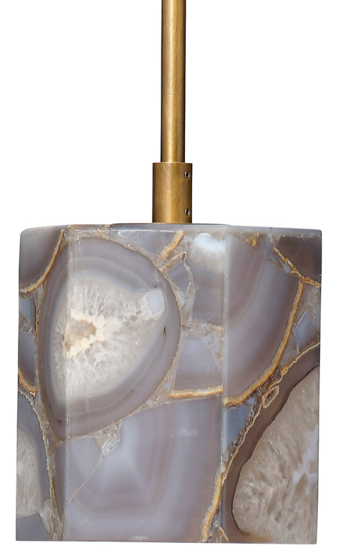 Hex Accent Handcrafted Art Glass Modern Pendant Light