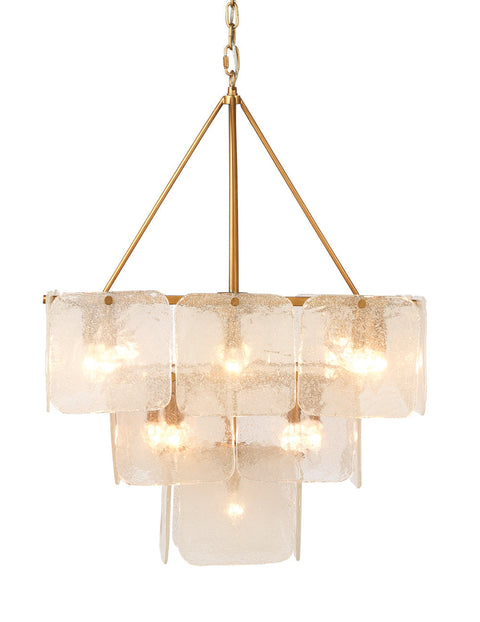 Perignon Elegant Tiered Chandelier in Antique Brass Ceiling Light