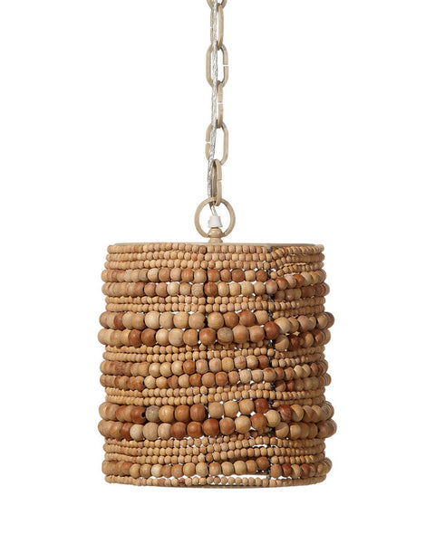 Accent Handcrafted Cylinder Pendant Light with Beads Bohemian Style