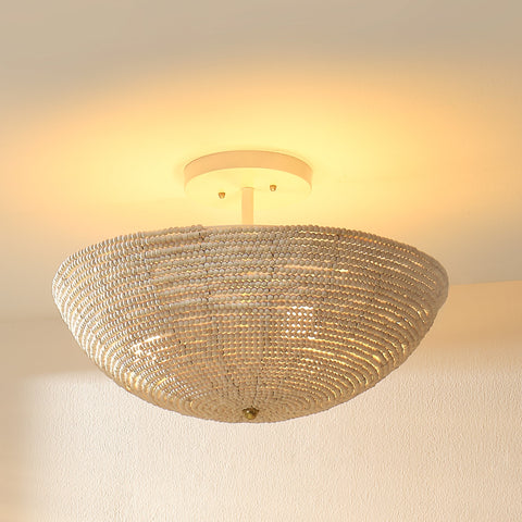 Tsunami Coastal Handcrafted Beads Semi Flush Mount Ceiling Light