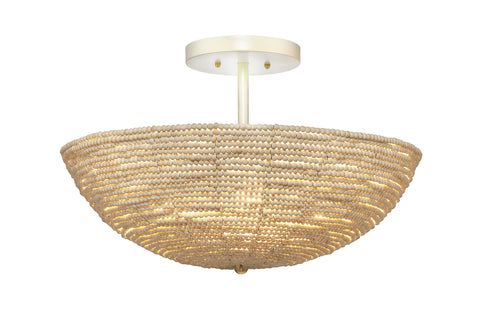Tsunami Coastal Handcrafted Beads Semi Flush Mount Ceiling Light