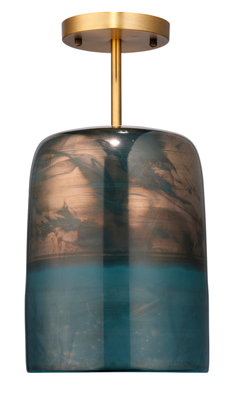 Accent Modern Art Glass Cylinder Semi Flush Mount Ceiling Light