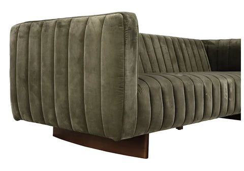 Khann Modern Velvet Tuxedo Sofa with Armrests