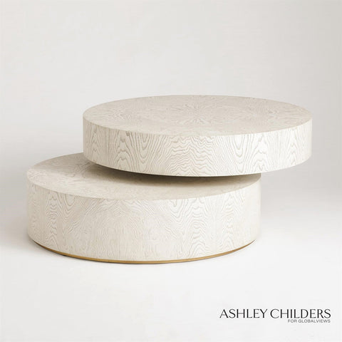 Timeless Minimalist Pivot Drum Coffee Table in Contemporary Style