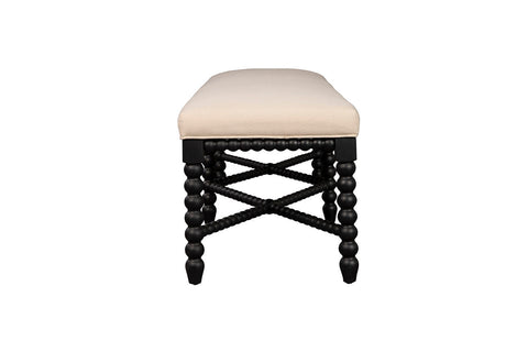 Artful Traditionalist Upholstered Oak Accent Bench