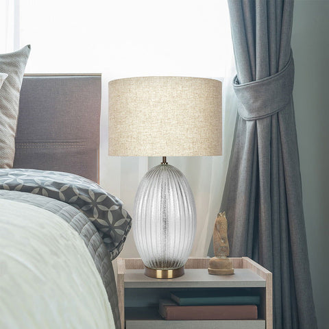 Aurora Ambient Fluted Drum Table Lamp Contemporary Style