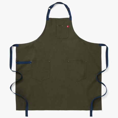 Bib Solid Apron with Adjustable Patch Pockets