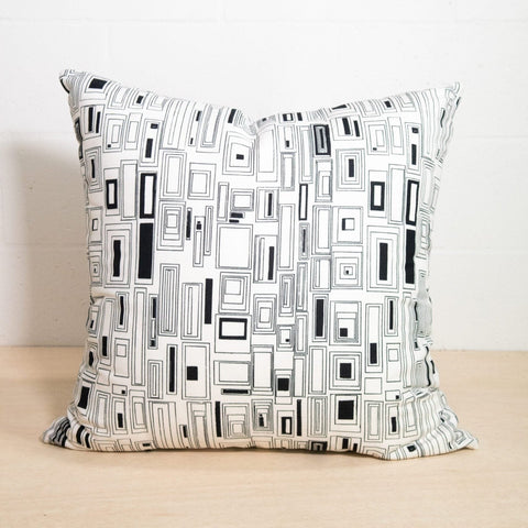 Modern Graphic Linen Accent Pillow with Removable Cover