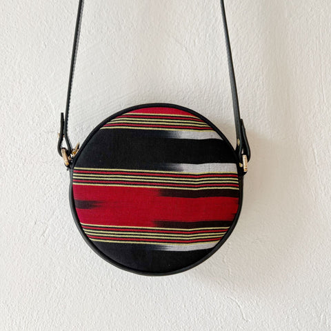 Hand Loomed Stripe Crossbody with Zipper and Pocket