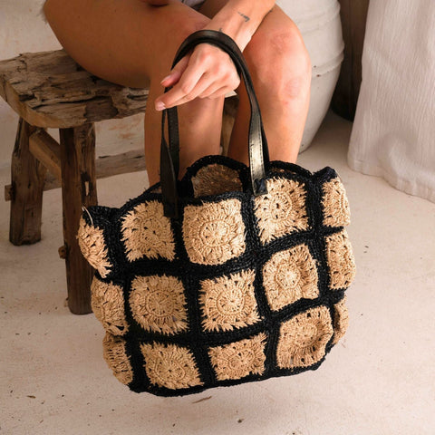 Floral Handmade Lightweight Open Top Tote