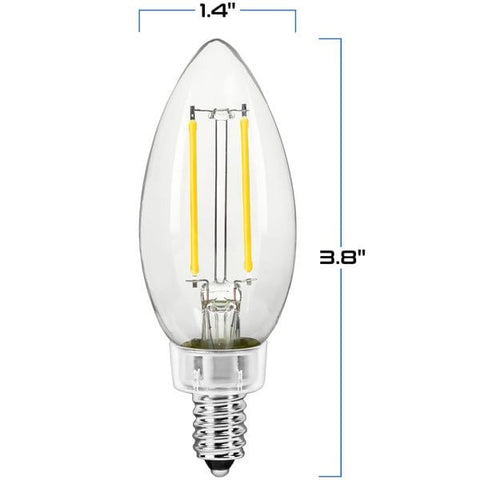 (6) - 3 Watt - 3000 Kelvin - LED Chandelier Bulb (Bulk Pack of 6 Bulbs per box)