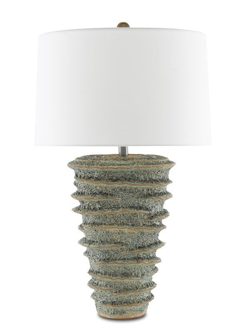 Sunken Organic Drum Accent Table Lamp