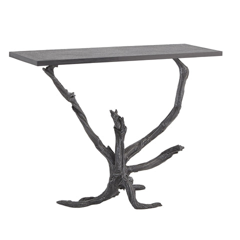 Studio A Nature-Driven Modernist Organic Marble Metal Console - 48 W