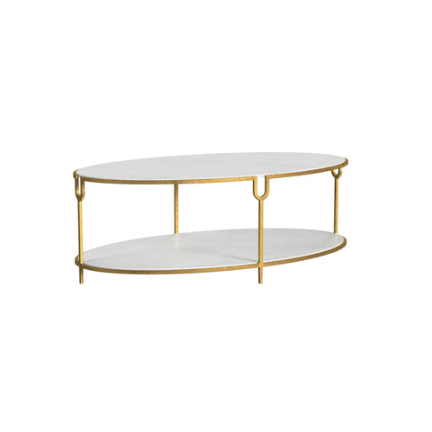 Timeless Minimalist Contemporary Oval Marble Coffee Table