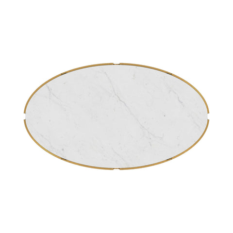 Timeless Minimalist Contemporary Oval Marble Coffee Table
