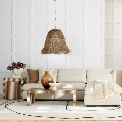 Space Saving Modern Pouf Ottoman with Plinth Base