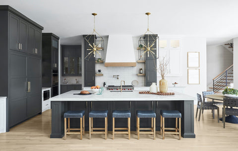 Glendale Mid Century Lantern Chandelier in Aged Brass