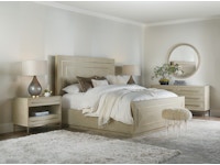 Hooker Furniture Contemporary Cascade Oak Panel Bed with Headboard - Queen - Queen - King