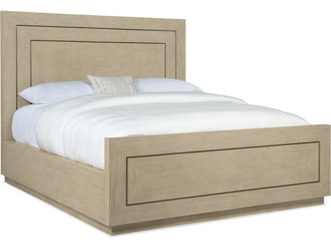 Hooker Furniture Contemporary Cascade Oak Panel Bed with Headboard - Queen - Queen - King
