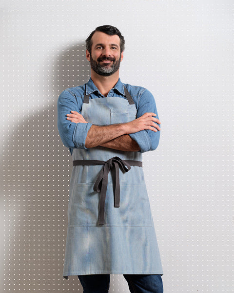Bib Apron with Adjustable Deep Patch Pockets