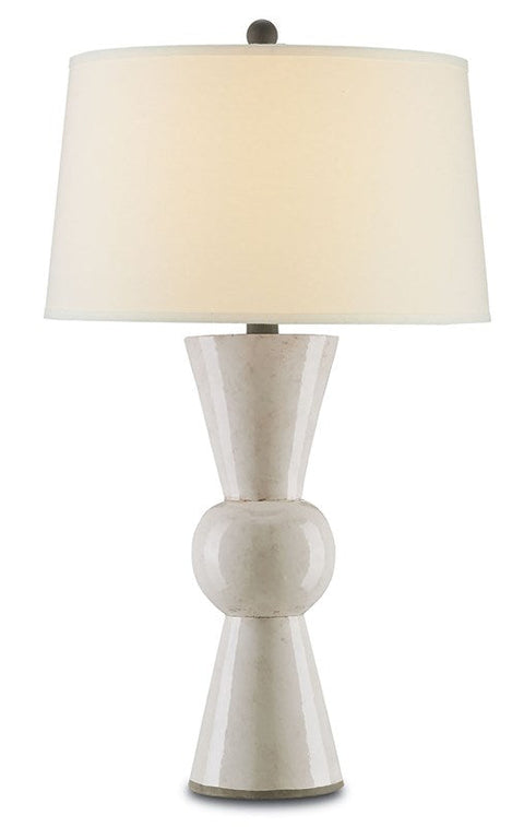 Upbeat Modern Column Accent Table Lamp with Finial