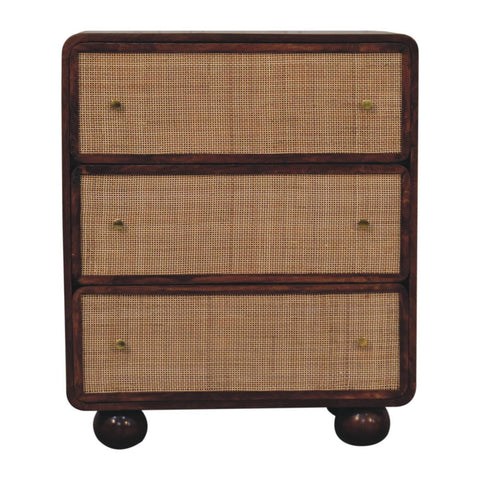 Contemporary Bachelor Chest with Geometric Design Drawer Chest
