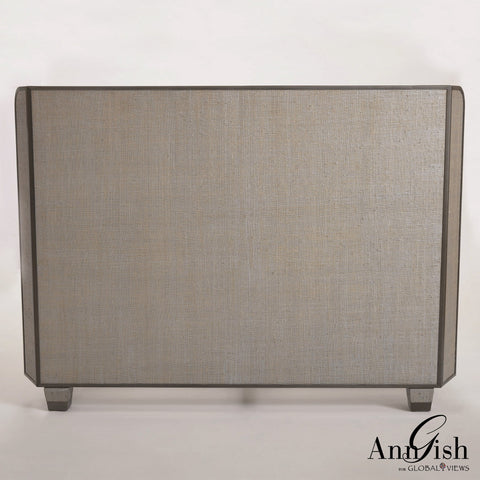 Global Views Contemporary Wingback Platform Bed with Headboard - Argento - King