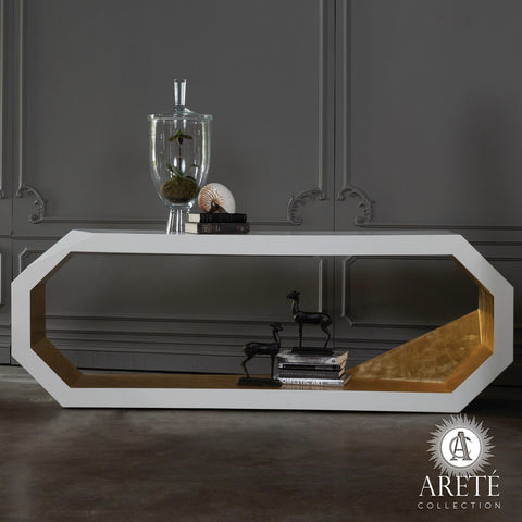 Global Views Timeless Minimalist Hexagonal Entryway Console