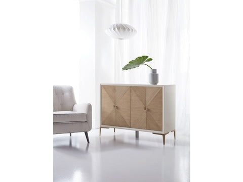 Lisette Soft Scandinavian Accent Cabinet with Knob Handles