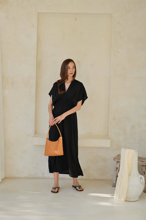 Braided Basket Weave Shoulder Bag with Zip Top Closure