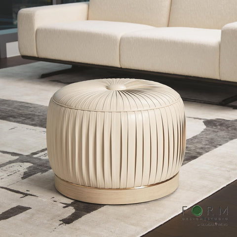 Space Saving Modern Upholstered Pouf Ottoman
