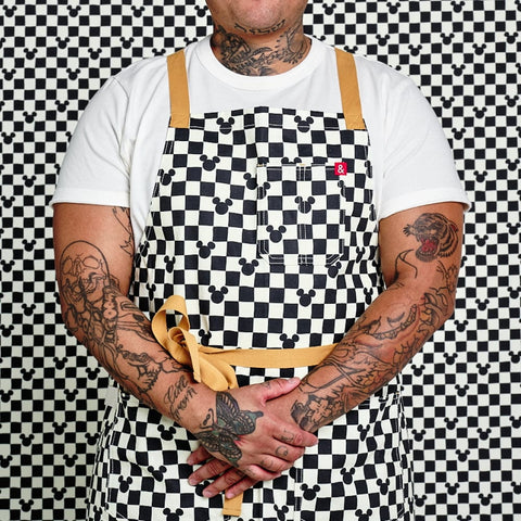 Mickey Mouse Bib Apron with Pockets and Crossback