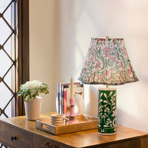 Accent Traditional Conical Table Lamp with Pleated Shade