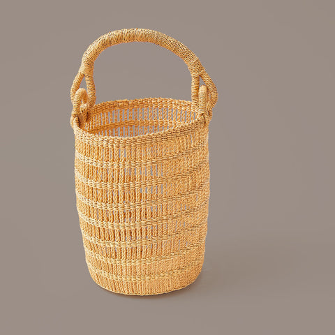Handwoven Geometric Handmade Open Top Bucket Bag