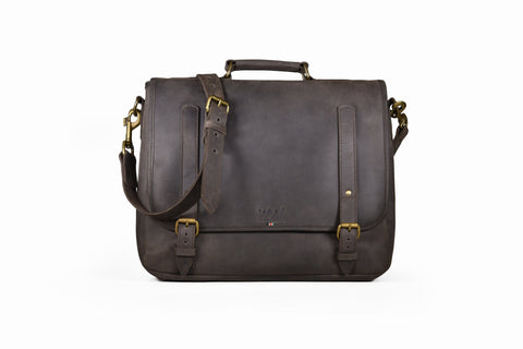 Office Solid Brown Crossbody with Padded Laptop Sleeve