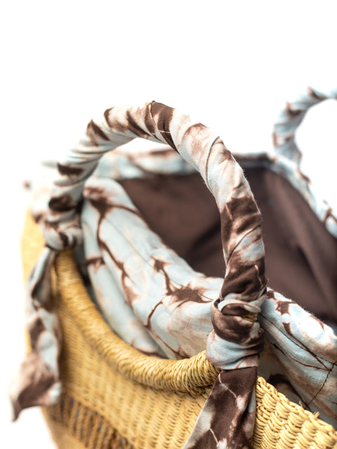 Beach Braided Basket Weave Open Top Basket Bag