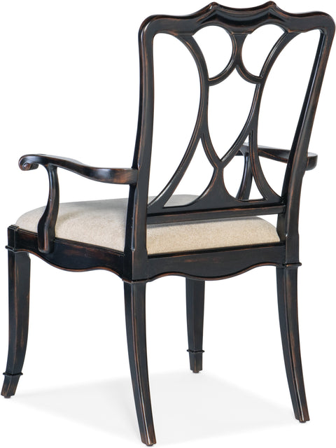 Artful Traditionalist Fauteuil with Scroll Arms Traditional Armchair