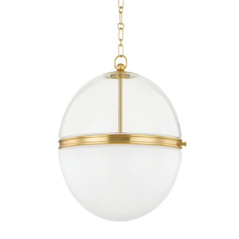 Donnell Modern Round Pendant Light in Aged Brass Ceiling Light