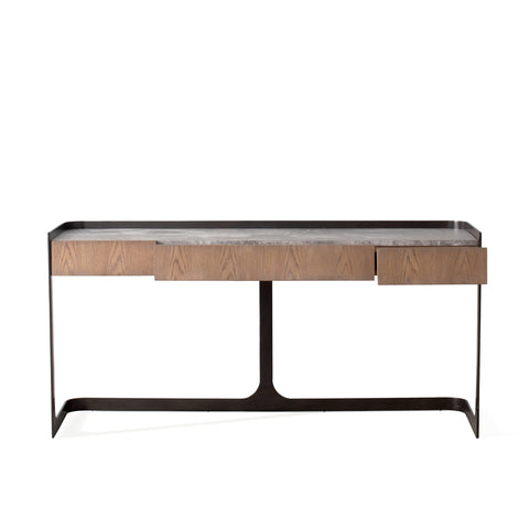 Studio A Element Modern Curved Marble Writing Desk