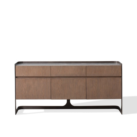 Element Contemporary Media Storage with Marble and Wood