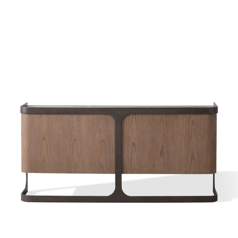 Element Contemporary Media Storage with Marble and Wood