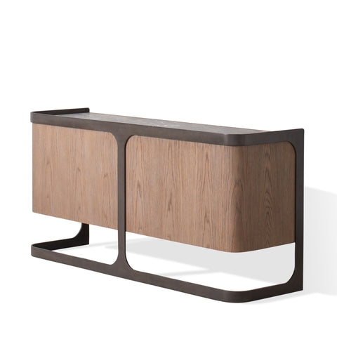 Element Contemporary Media Storage with Marble and Wood