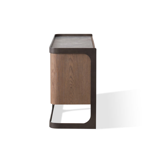 Element Contemporary Media Storage with Marble and Wood