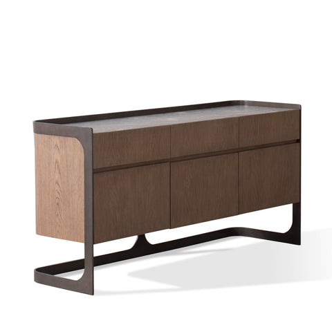 Element Contemporary Media Storage with Marble and Wood