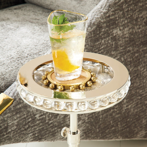 Contemporary Space Saving Round Drink Table with Adjustable Height